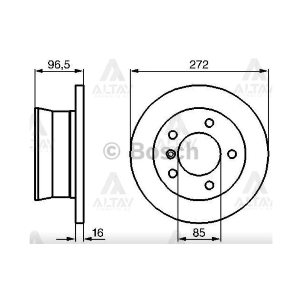 Lt35 97-06 Sprinter 97-06 2.5- Arka Düz 272-5 Fren Diski - BSH-0986478433 - 2D0615601A 