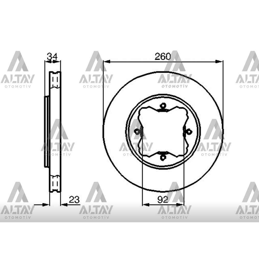 Accord 90-02 Rover 618-620 Ön Havali 260-4 Fren Diski - BSH-0986478568 - 45251-SM4-020 