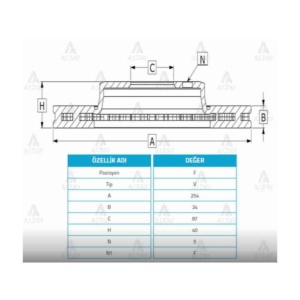 Starex 97-02 Ön Havalı 254-5 Fren Diski - BSH-0986478663 - 58129-4A000 