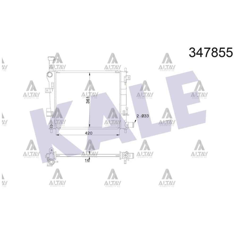 Picanto 11- 1.0 1.2 M-T Brazing Su Radyatör - KLE-347855 - KLE-347855 