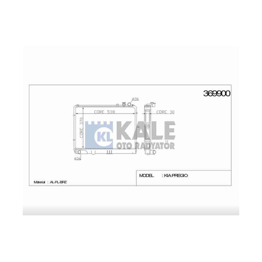 Pregio 97-05 375×538×26 M-T Brazing Su Radyatör - KLE-369900 - OK72A-15200C 