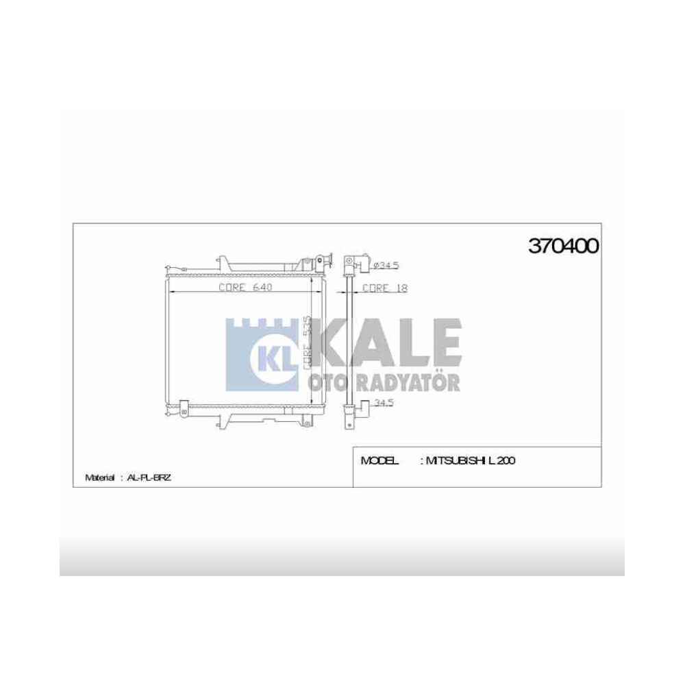 L-200 06-15 16Mm M-T Brazing Su Radyatör - KLE-370400 - 1350A480 