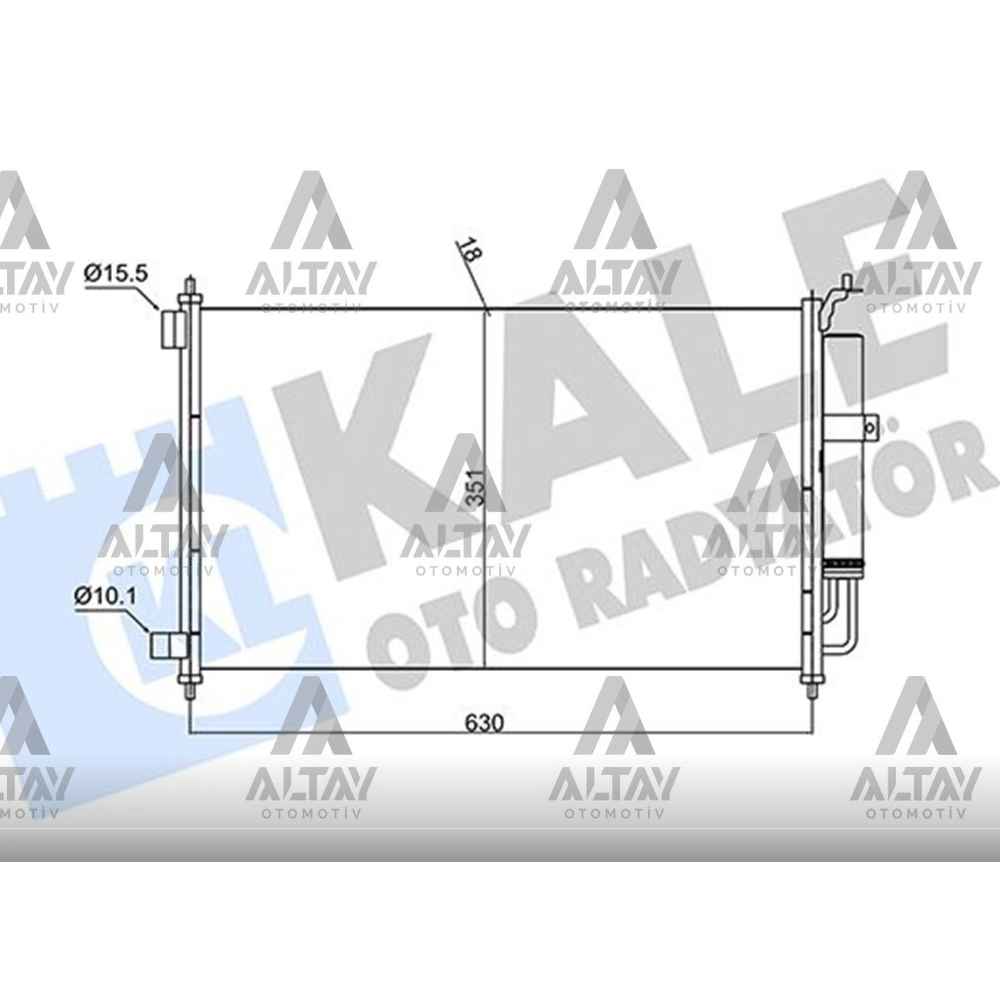 Micra 03-10 Juke 10- Note 07- Benzinli 630×348×16 Klima Radyatör - KLE-382520 - 92100-EL00A 